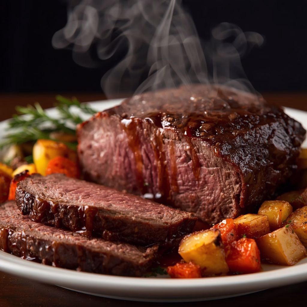 Slow Cooker Balsamic Glazed Roast Beef Recipe