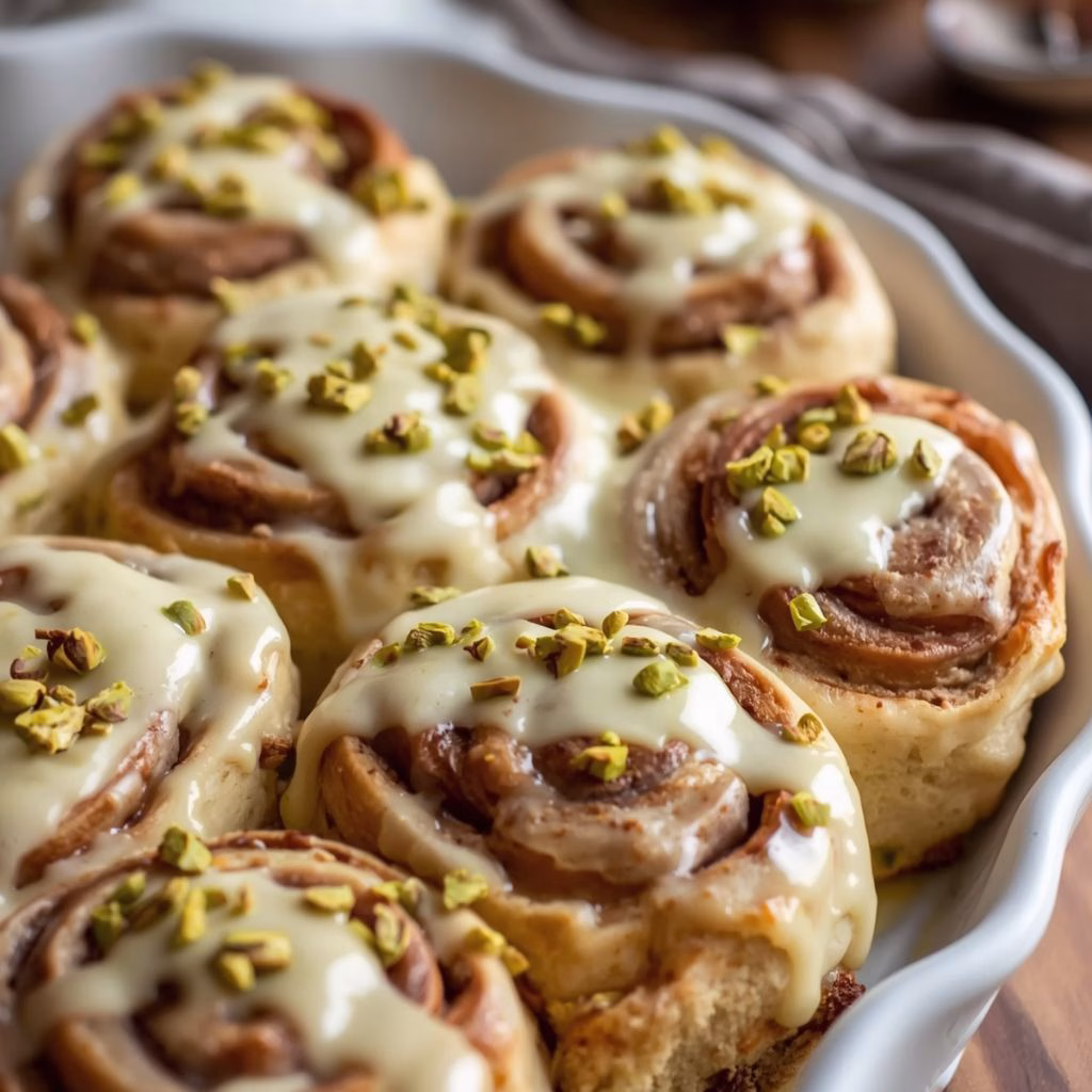 Small Batch Pistachio Cream Cinnamon Rolls Recipe