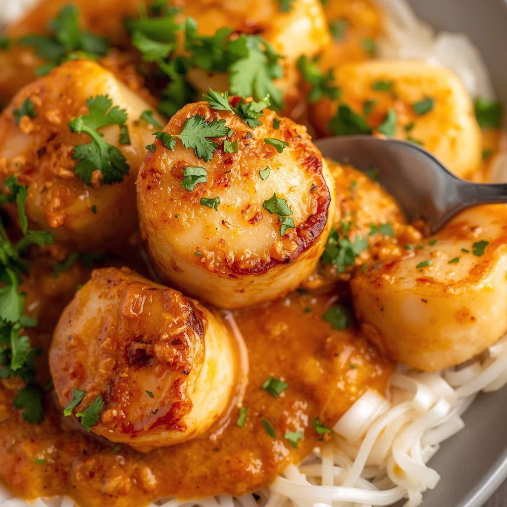 Spicy Coconut Curry Scallops Recipe