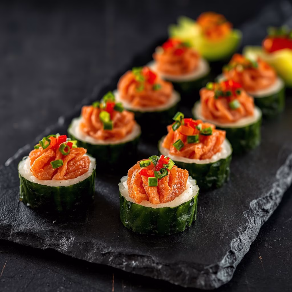 Tuna & Avocado Cucumber Sushi Bites Recipe