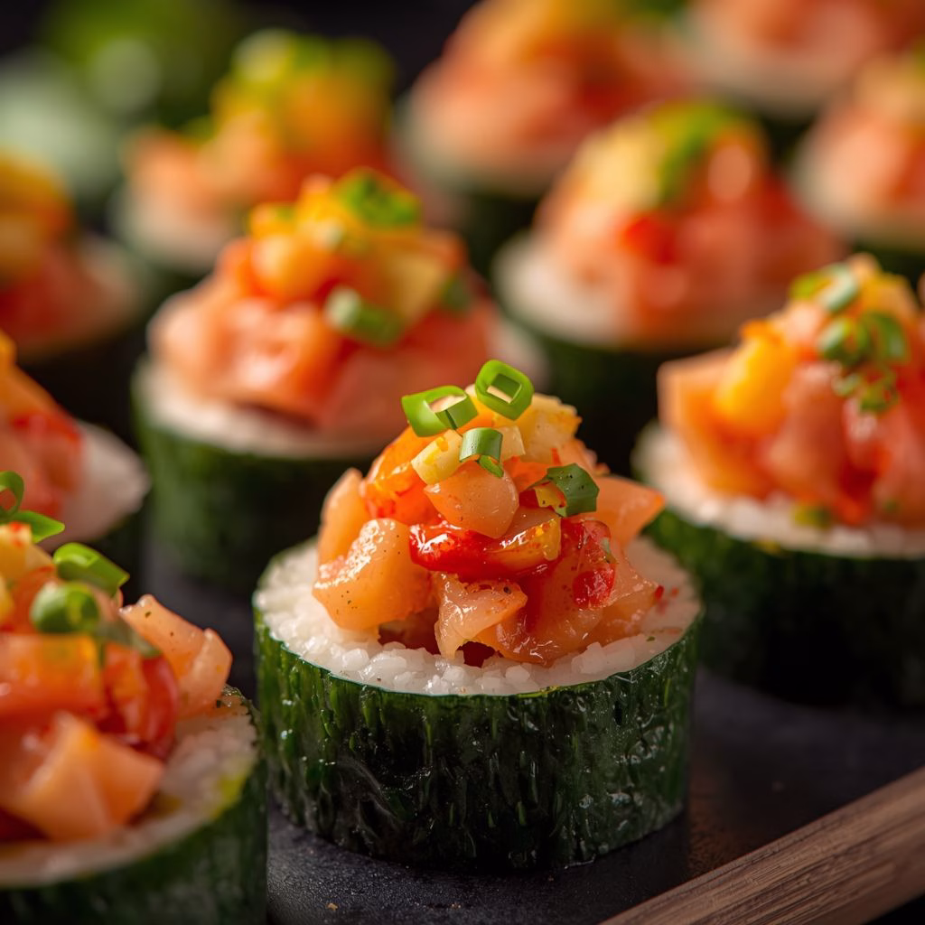 Tuna & Avocado Cucumber Sushi Bites Recipe