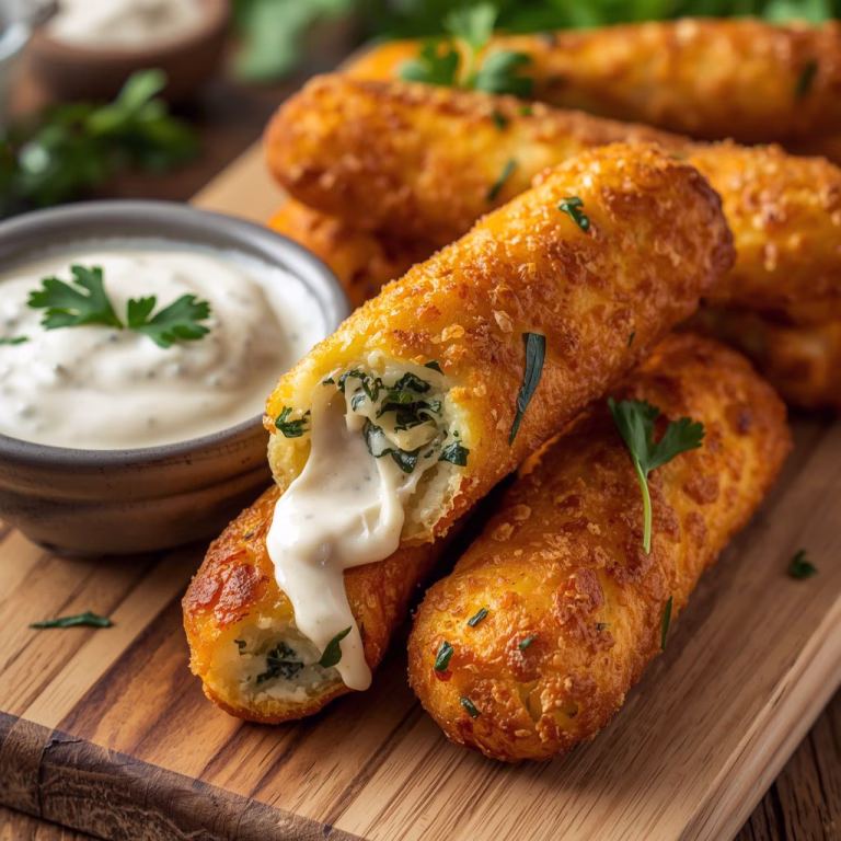 Spinach Dip Mozzarella Sticks Recipe