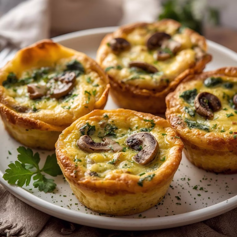 Spinach And Mushroom Quiche Muffins Recipe