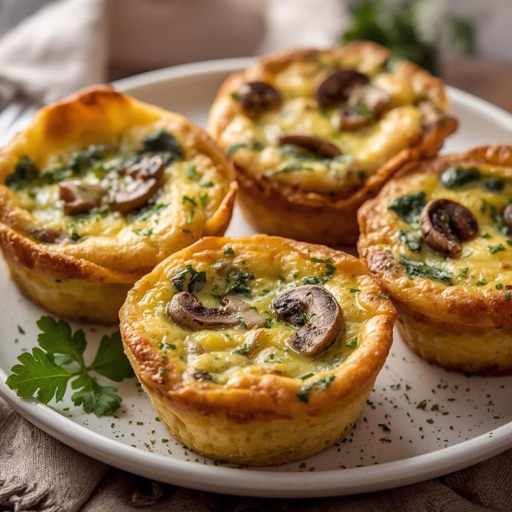 Spinach And Mushroom Quiche Muffins Recipe