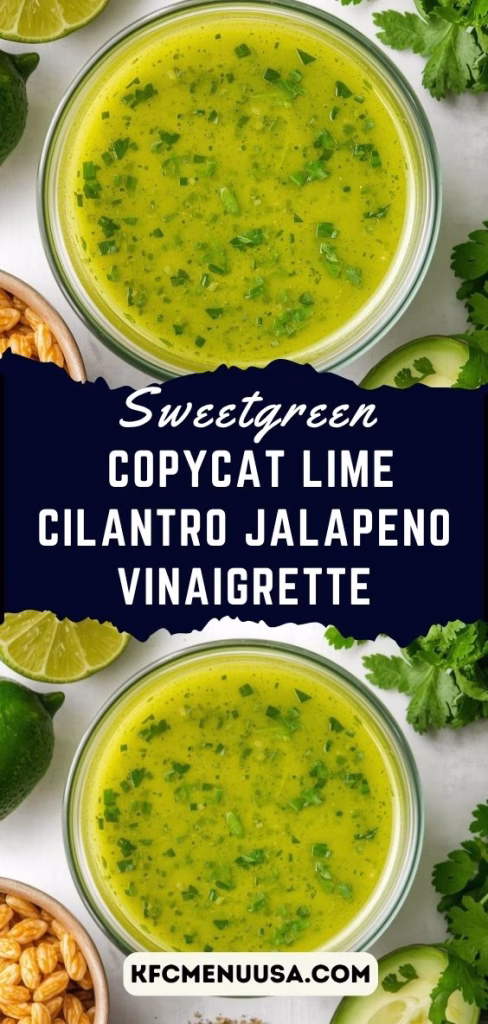 Sweetgreen Copycat Lime Cilantro Jalapeño Vinaigrette Recipe