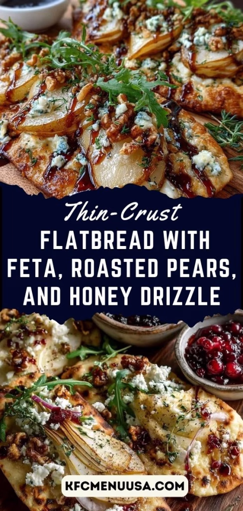 Thin-Crust Flatbread with Feta, Roasted Pears, and Honey Drizzle Recipe