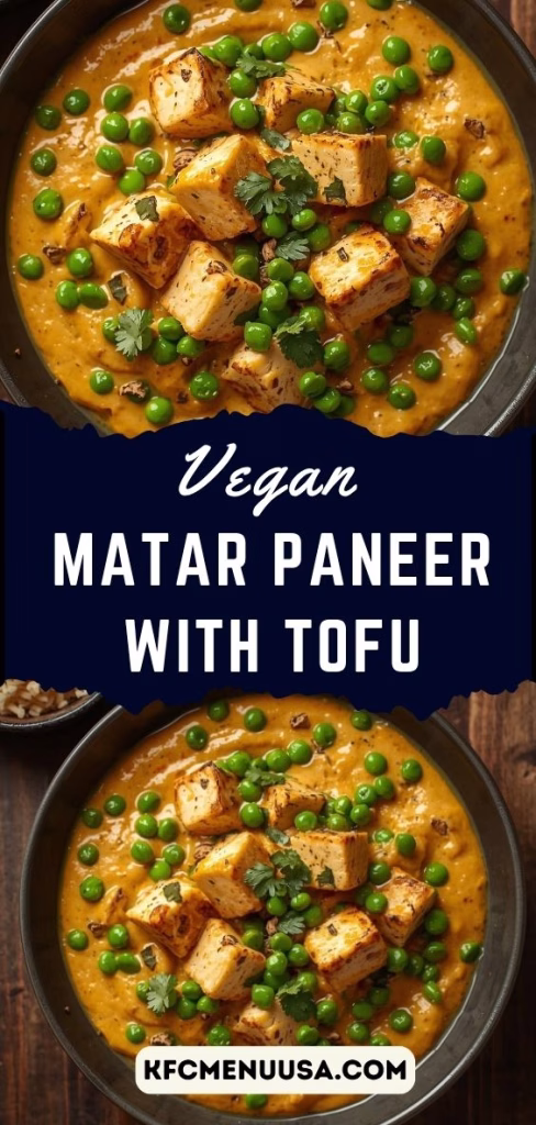 Vegan Matar Paneer with Tofu Recipe