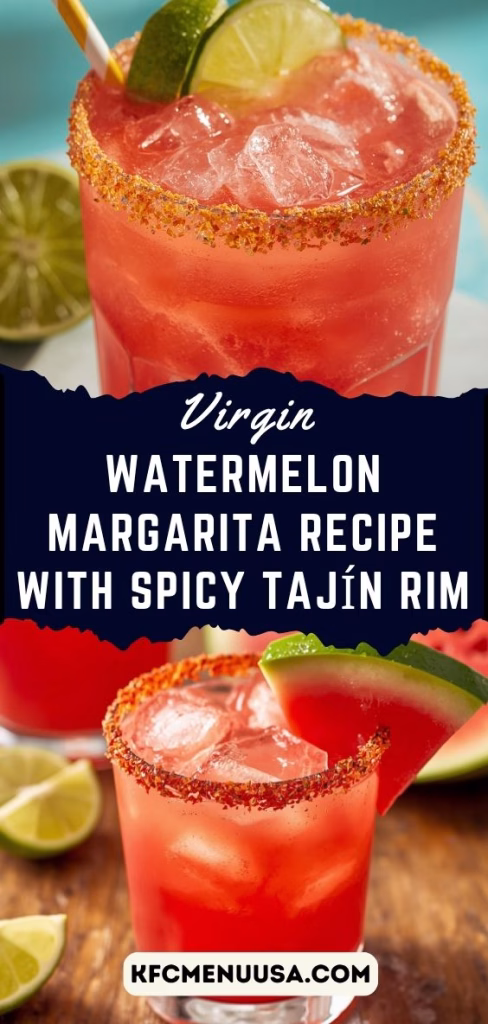 Virgin Watermelon Margarita Recipe with Spicy Tajín Rim