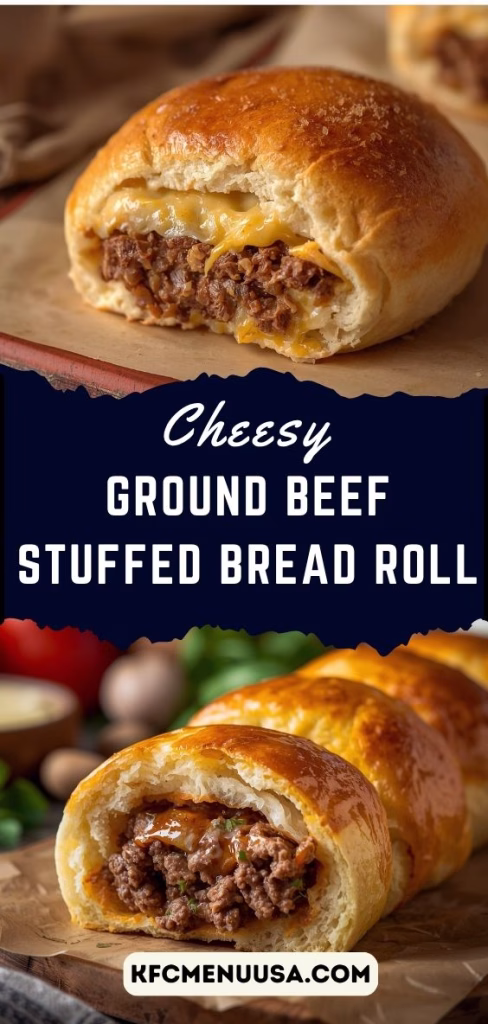 Cheesy Ground Beef Stuffed Bread Roll Recipe