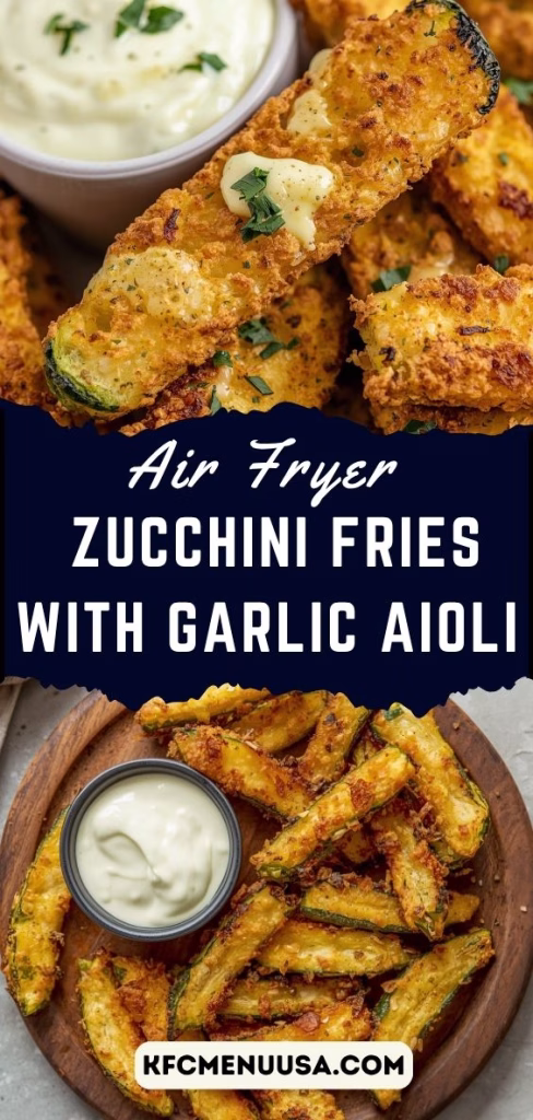 Air Fryer Zucchini Fries with Garlic Aioli Recipe