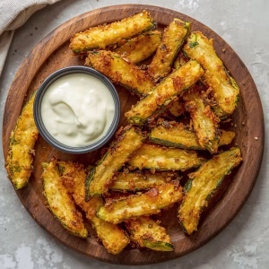 Air Fryer Zucchini Fries with Garlic Aioli Recipe