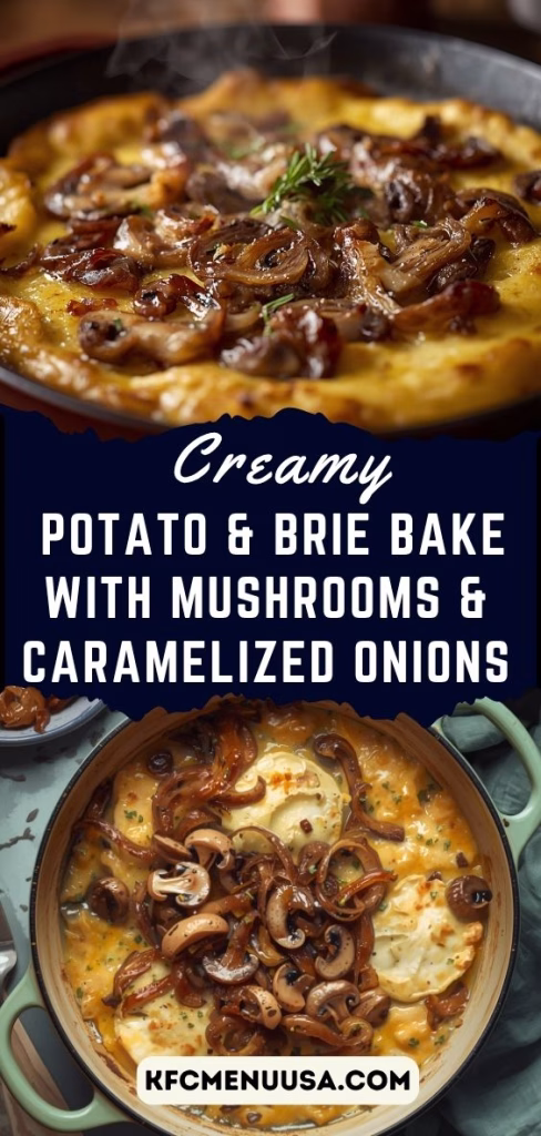 Creamy Potato and Brie Bake with Mushrooms & Caramelized Onions Recipe