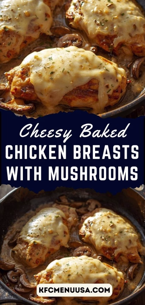 Cheesy Baked Chicken Breasts with Mushrooms Recipe