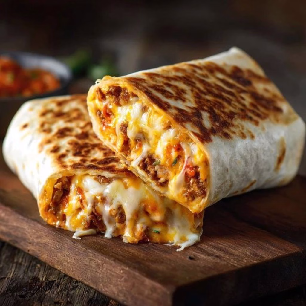Cheesy Beefy Burrito Delight Recipe