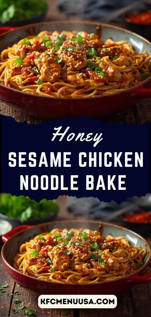 Honey Sesame Chicken Noodle Bake Recipe