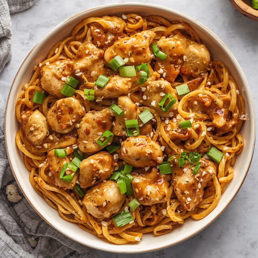 Honey Sesame Chicken Noodle Bake Recipe
