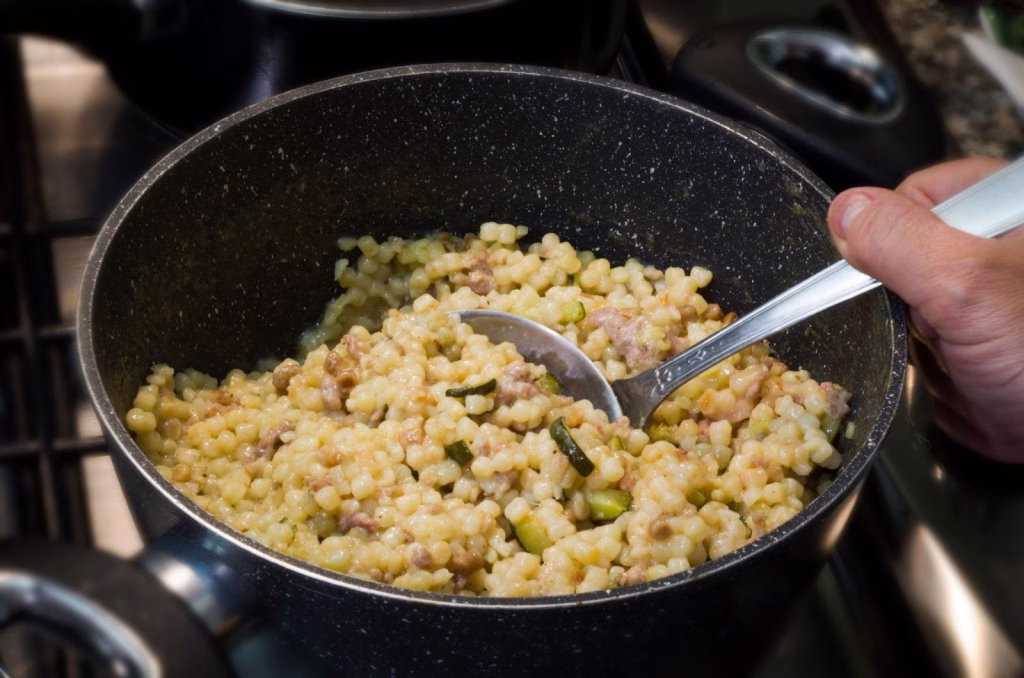 Fregola with Pancetta, Peas & Parmesan Recipe