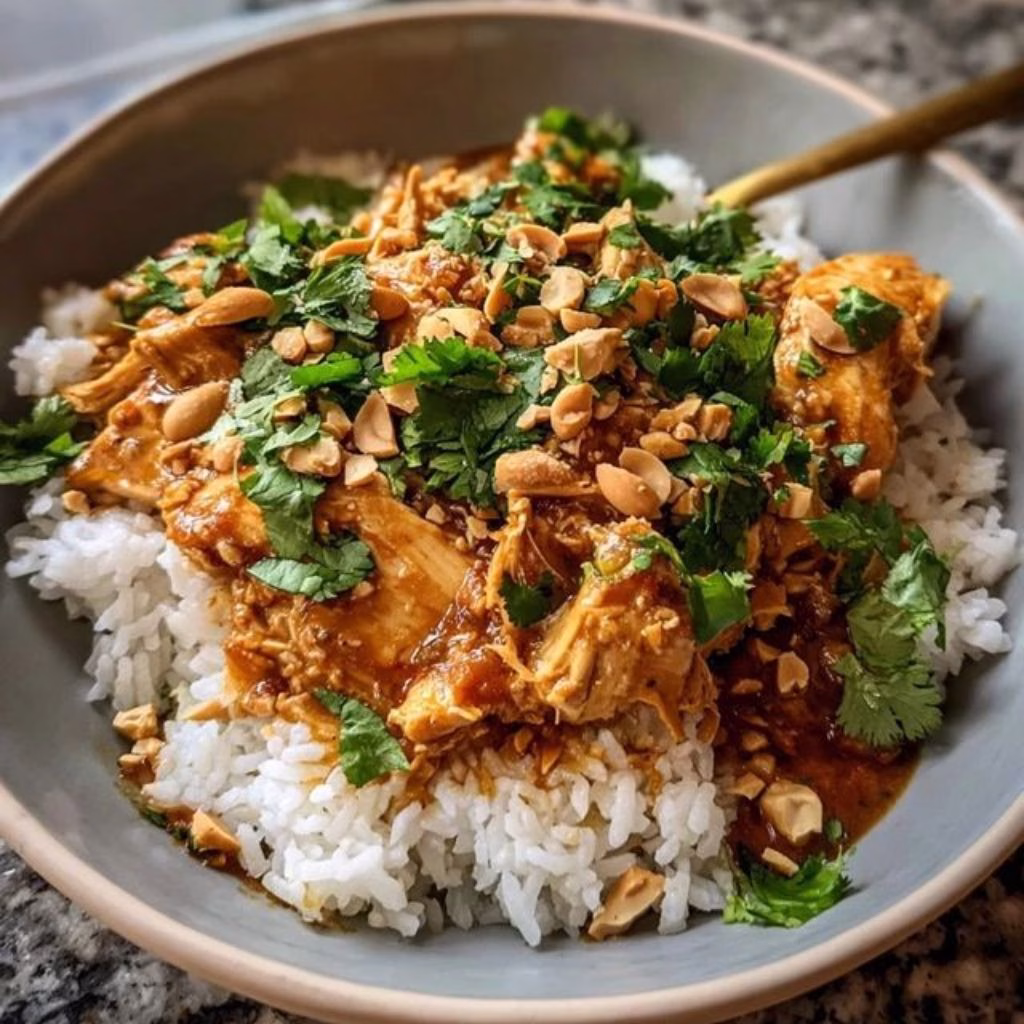 Slow Cooker Thai Peanut Chicken Recipe