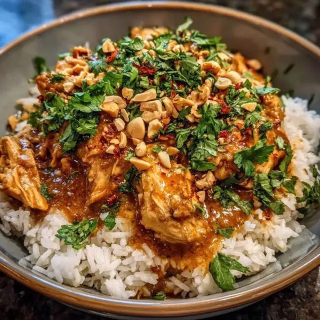 Slow Cooker Thai Peanut Chicken Recipe