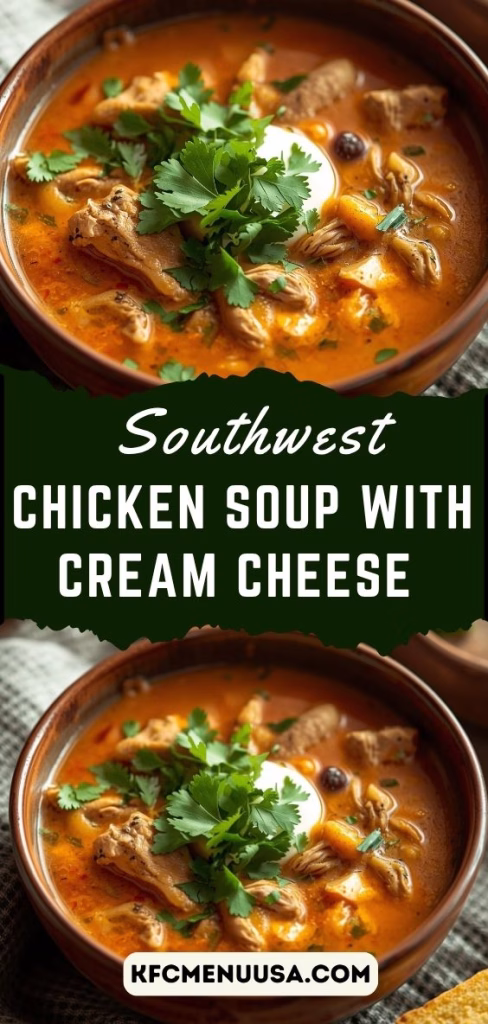 Creamy Southwest Chicken Soup with Cream Cheese Recipe