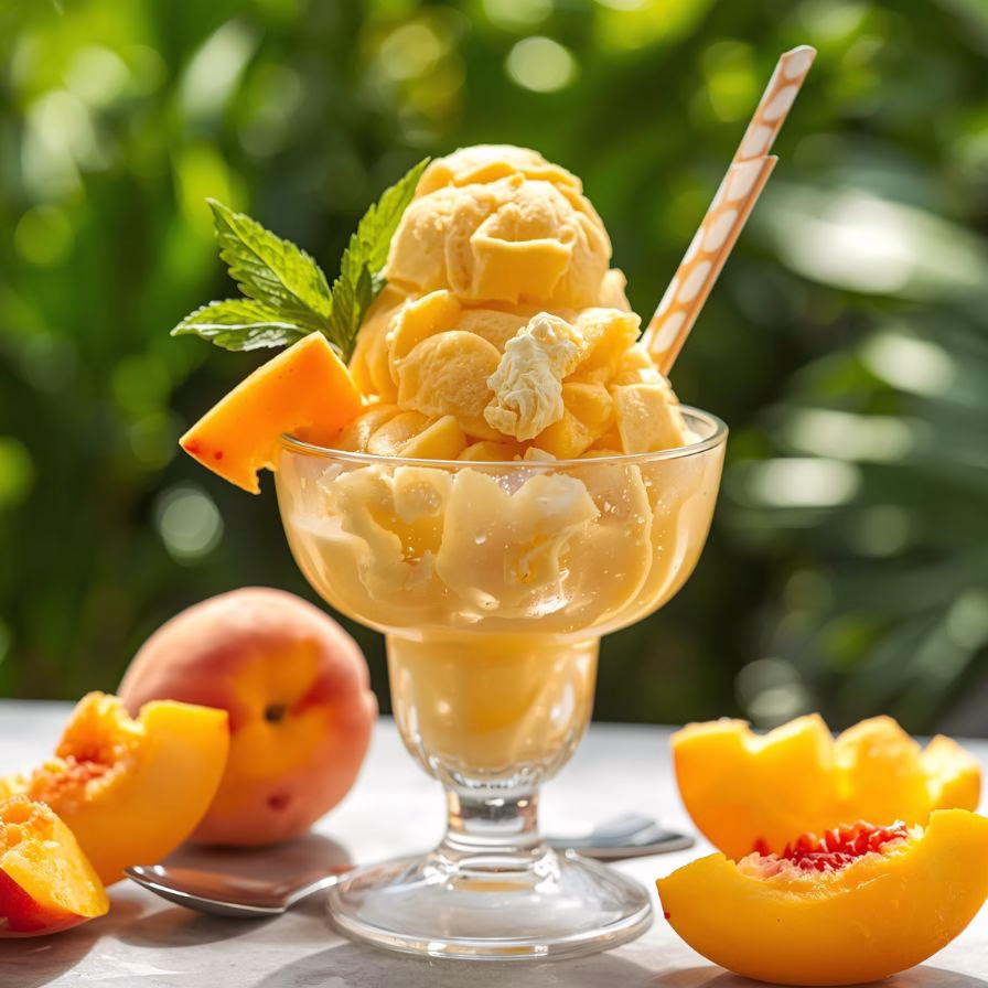 3-Ingredient Peach Mango Frozen Treat