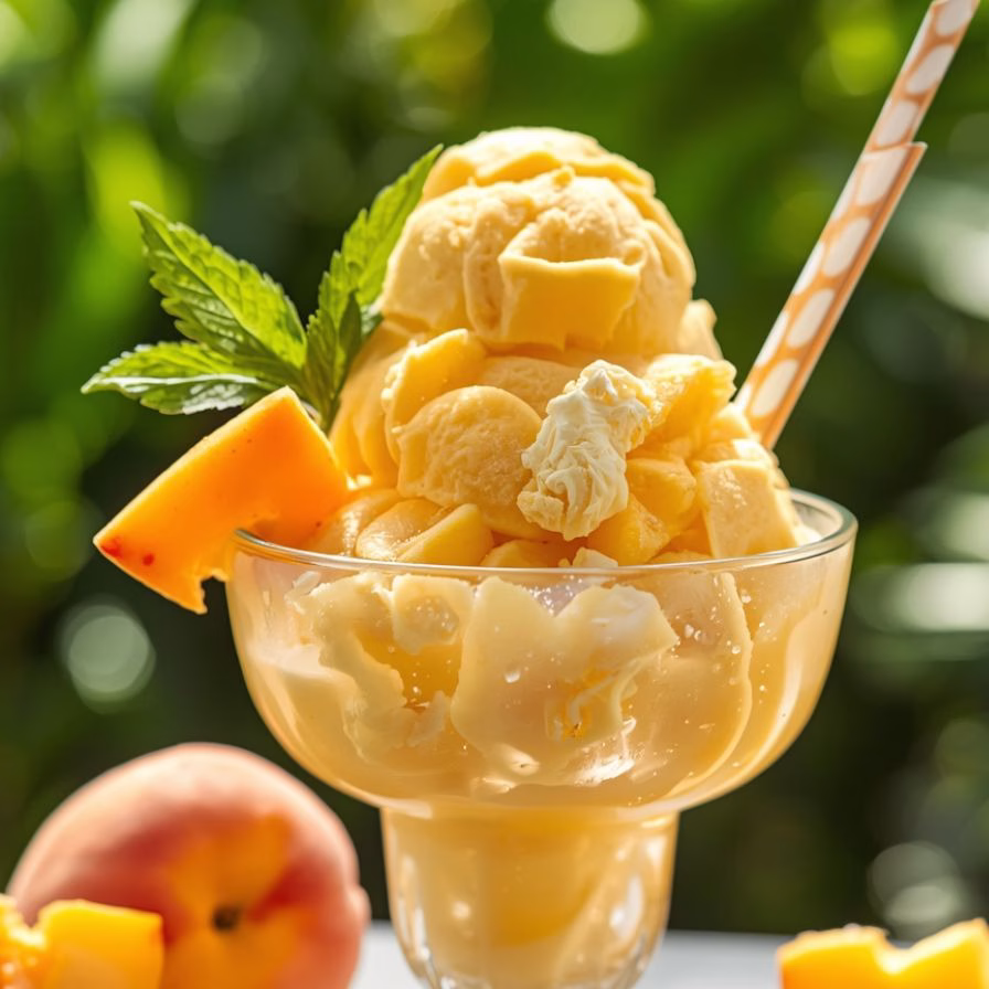 3-Ingredient Peach Mango Frozen Treat