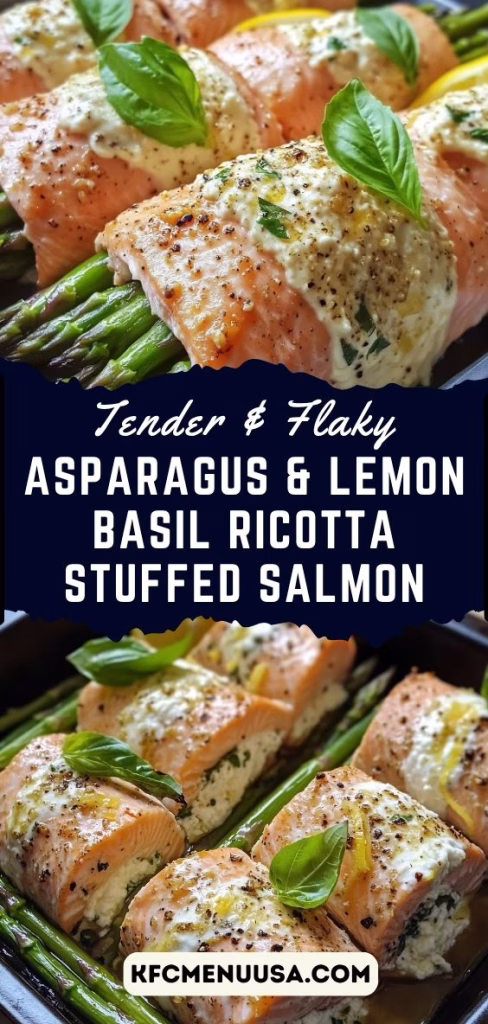 Asparagus & Lemon Basil Ricotta Stuffed Salmon Recipe
