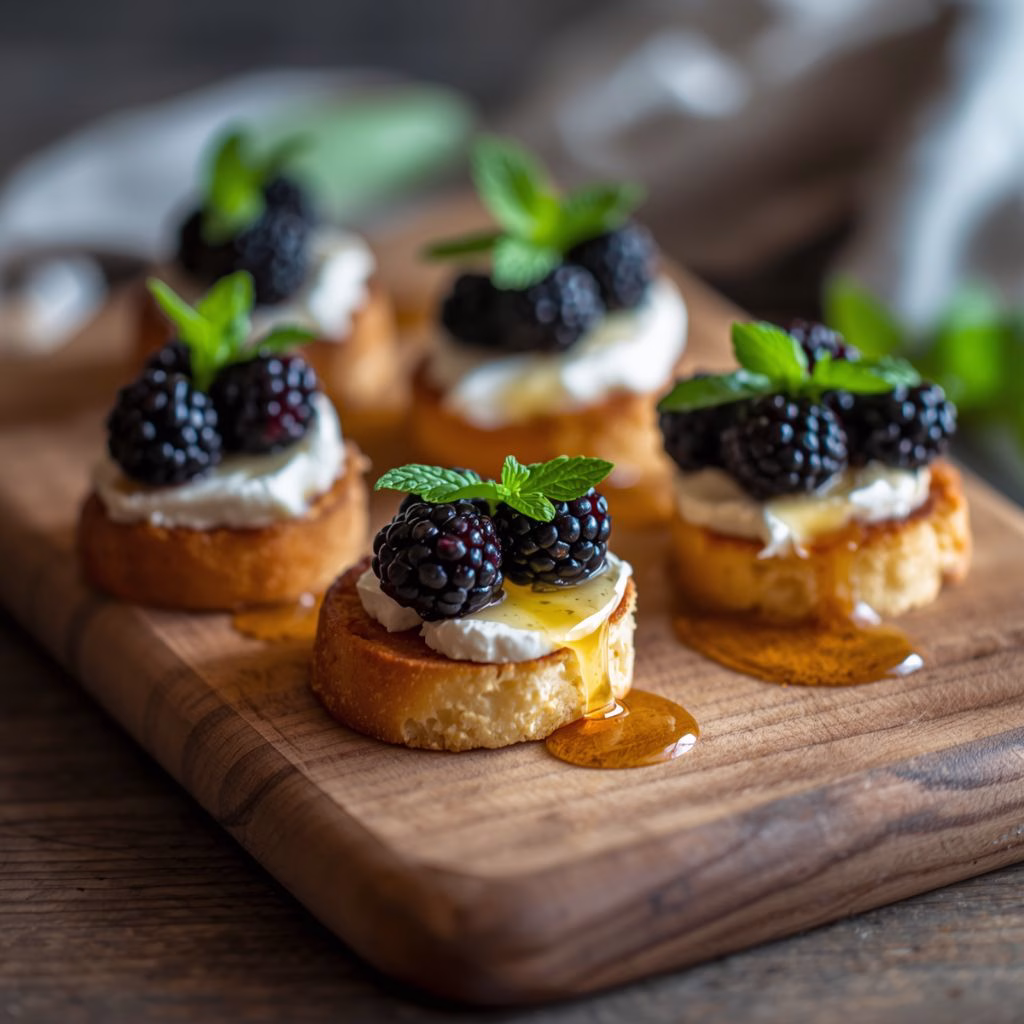 Blackberry Goat Cheese Crostini Recipe