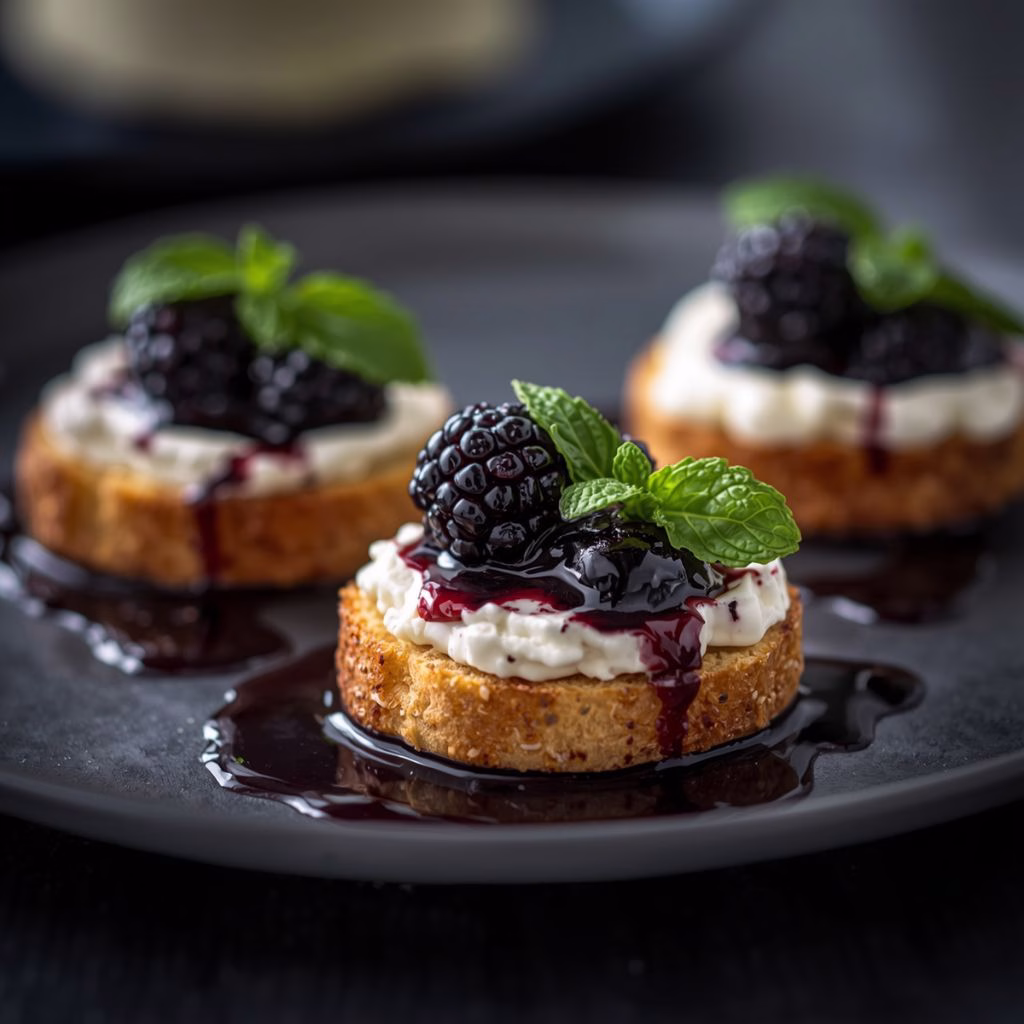 Blackberry Goat Cheese Crostini Recipe