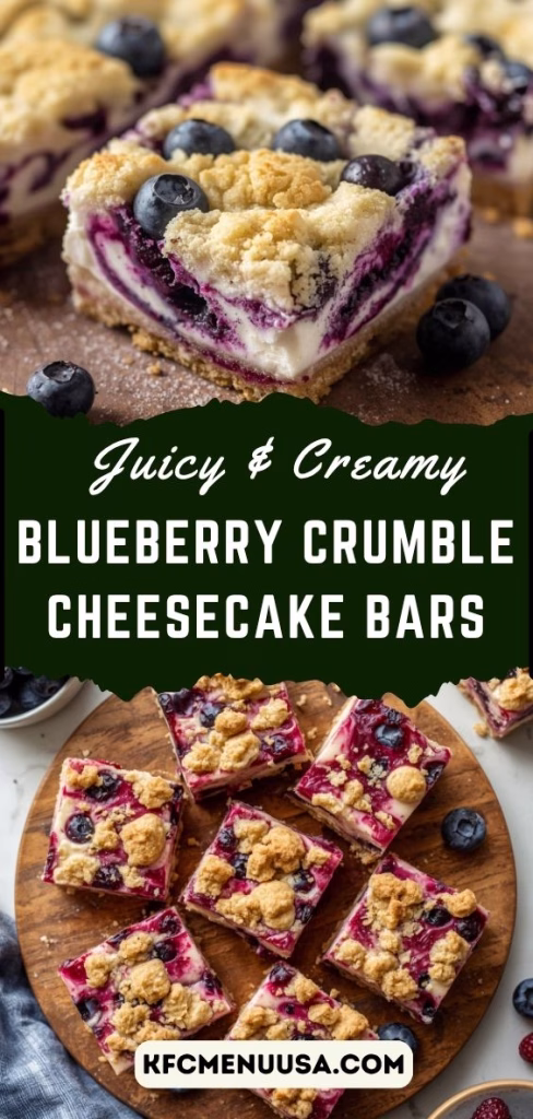 Blueberry Crumble Cheesecake Bars Recipe