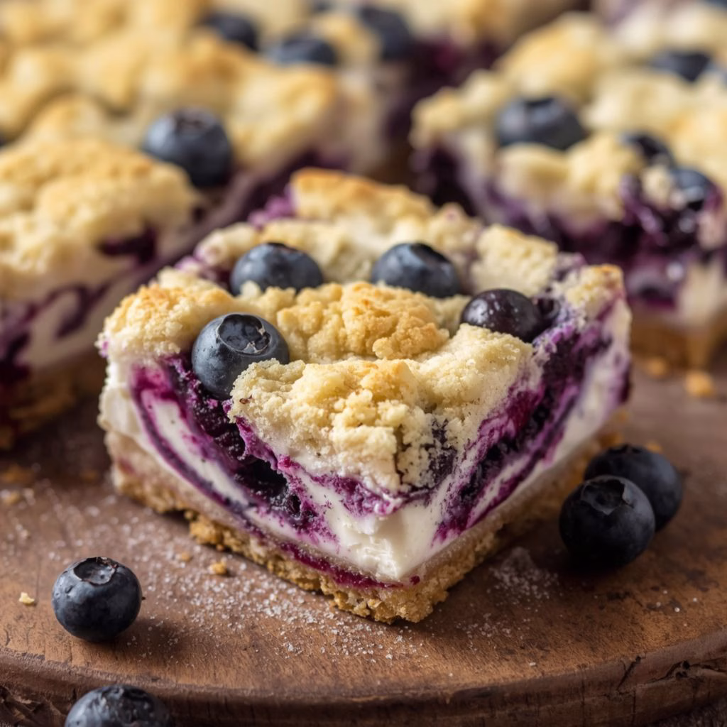 Blueberry Crumble Cheesecake Bars Recipe