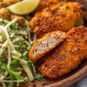 Buffalo Chicken Cutlets with Creamy Ranch Celery Slaw Recipe