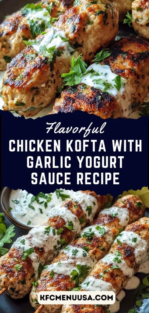 Chicken Kofta with Creamy Garlic Yogurt Sauce Recipe