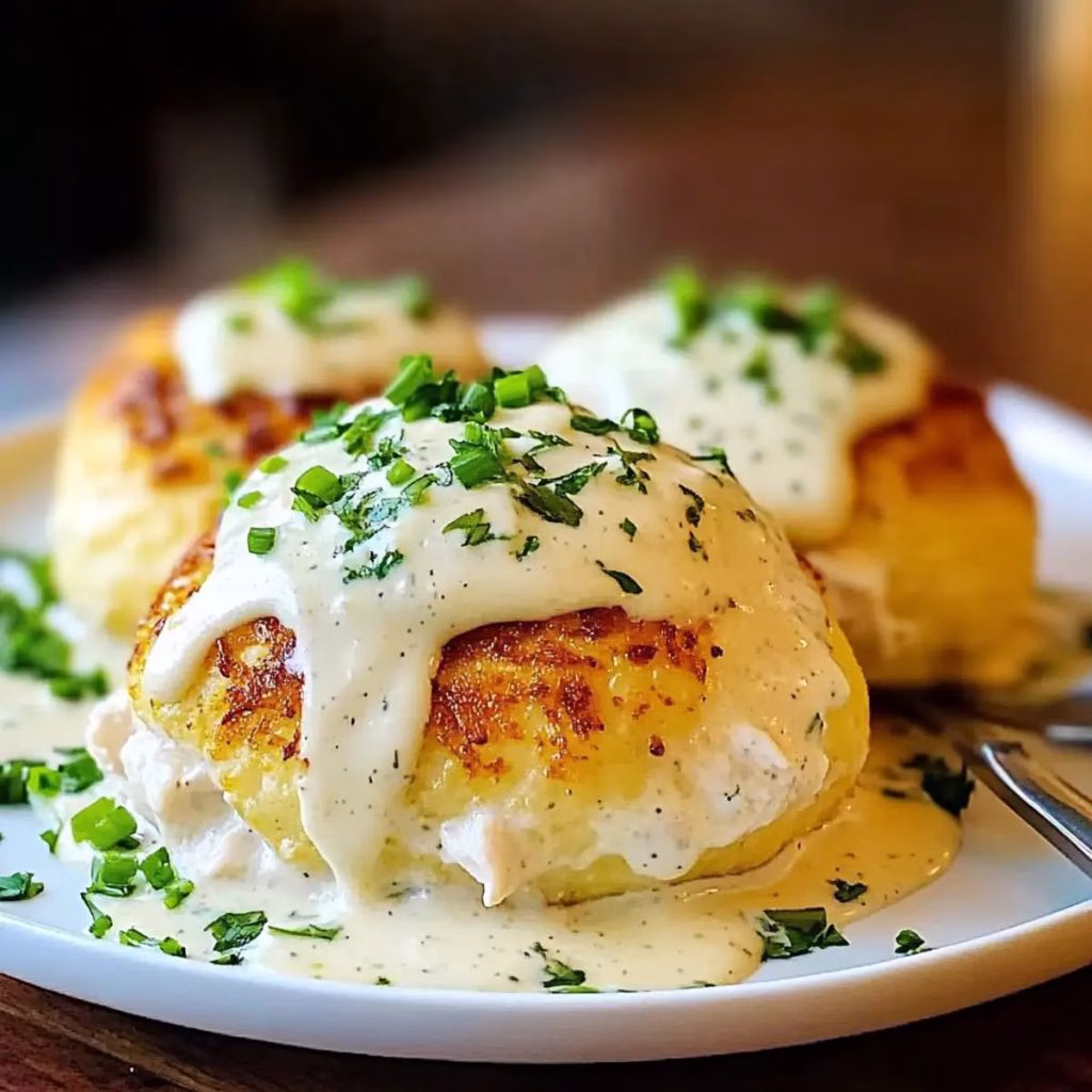 Chicken Pillows with Creamy Parmesan Sauce Recipe
