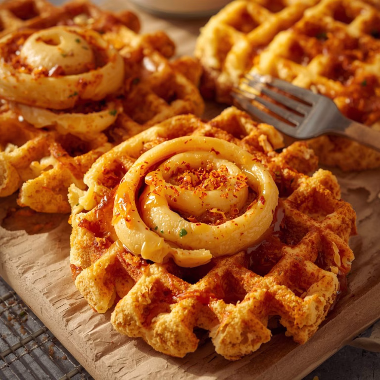 Cornbread Waffles with Spicy Monterey Jack Swirls Recipe