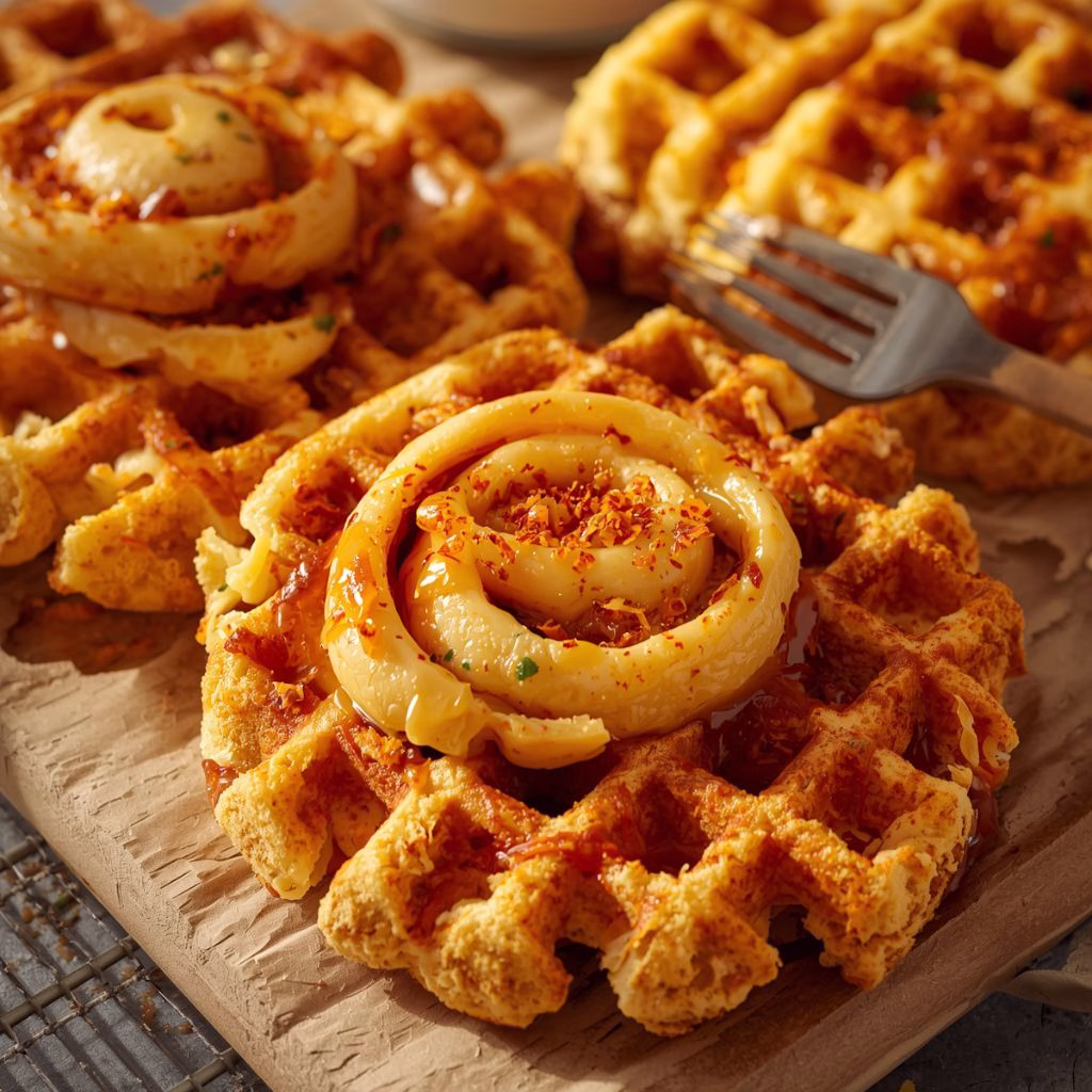 Cornbread Waffles with Spicy Monterey Jack Swirls Recipe