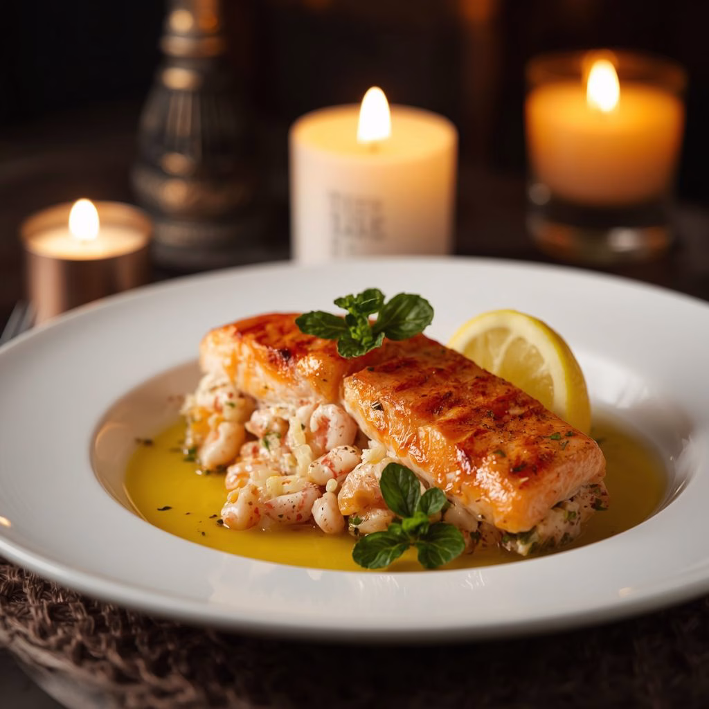 Crab & Shrimp Stuffed Salmon Recipe