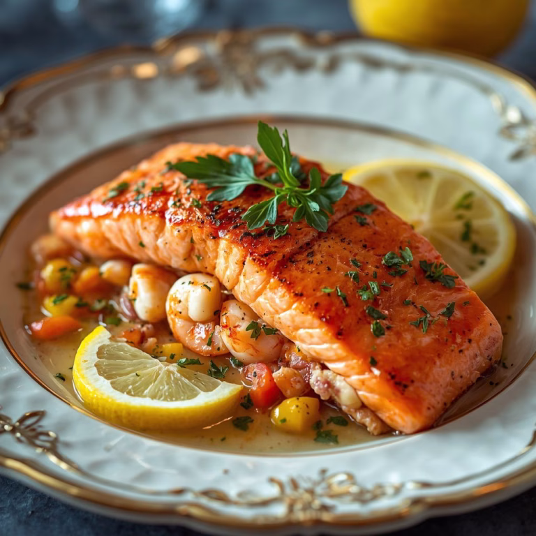 Crab & Shrimp Stuffed Salmon Recipe