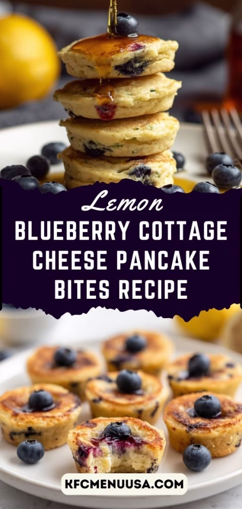 Lemon Blueberry Cottage Cheese Pancake Bites