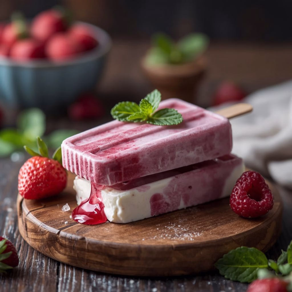 Creamy Berry Cottage Cheese Protein Popsicles Recipe