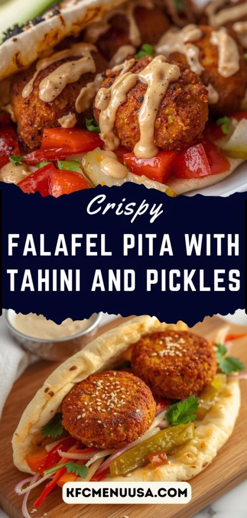 Crispy Falafel Pita With Tahini & Pickles Recipe