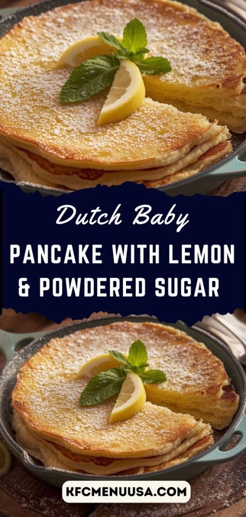 Dutch Baby Pancake With Lemon and Powdered Sugar Recipe