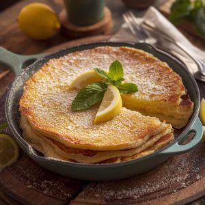 Dutch Baby Pancake With Lemon and Powdered Sugar Recipe