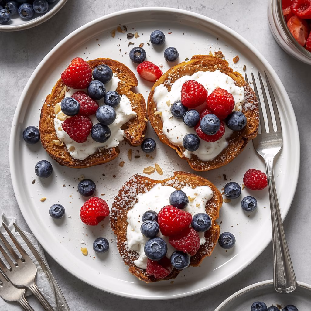 Easy Postres Recipes Yogurt Topped Berry Cinnamon Toast Rounds Recipe