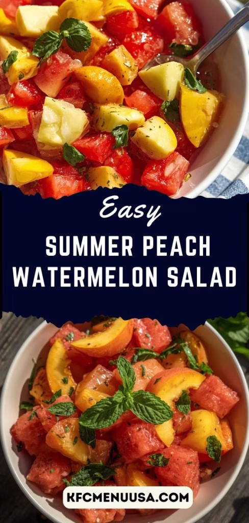 Easy Summer Peach Watermelon Salad Recipe