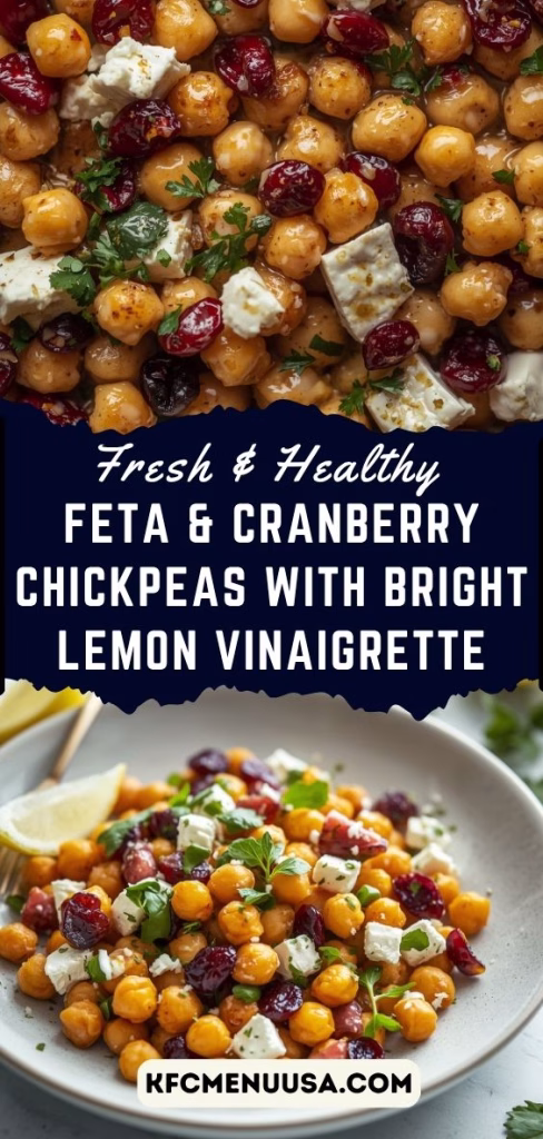 Feta & Cranberry Chickpeas with Lemon Vinaigrette