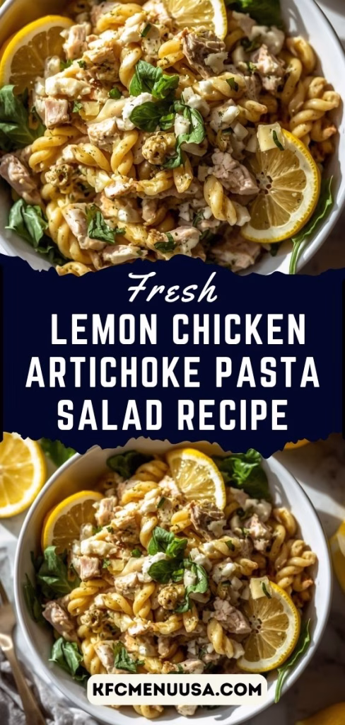 Fresh Lemon Chicken Artichoke Pasta Salad Recipe