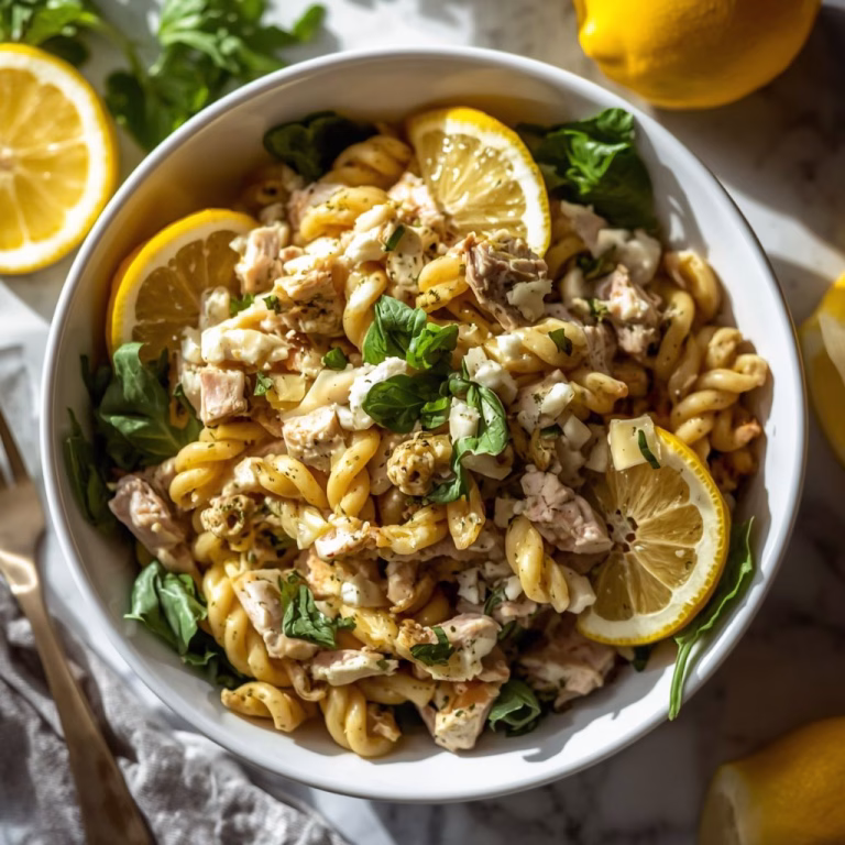 Fresh Lemon Chicken Artichoke Pasta Salad Recipe