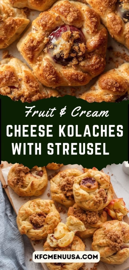 Fruit & Cream Cheese Kolaches with Streusel Recipe