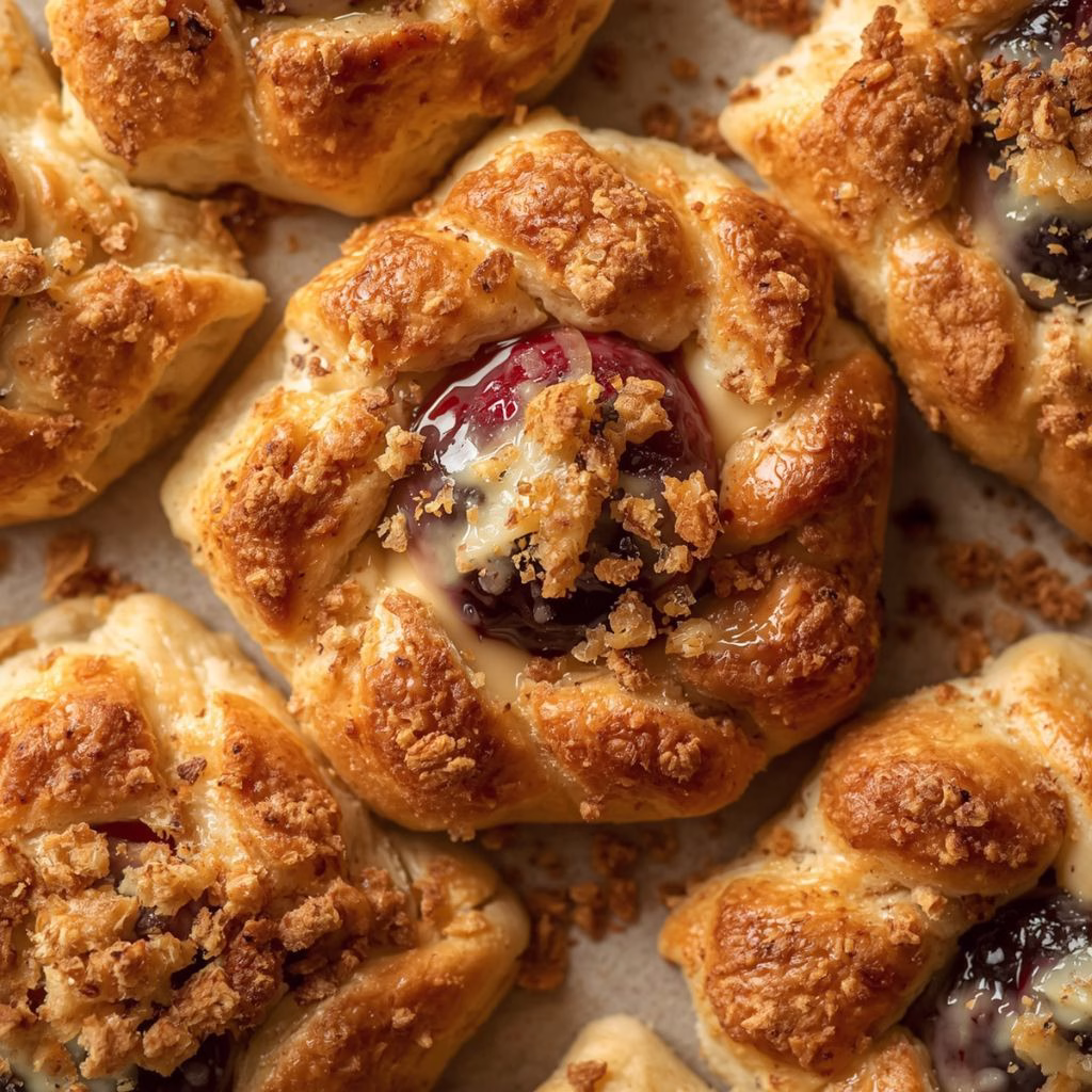 Fruit & Cream Cheese Kolaches with Streusel Recipe